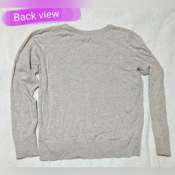 H&M ladies size med lightweight sweater, beige-grey w/multi colour specks, EUC - Picture 8 of 9